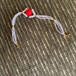 Elegant Red and Gold Beaded Bracelet